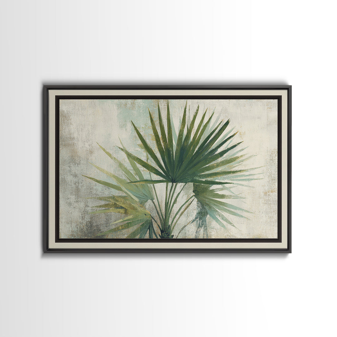 Tropical Palm Fronds Framed Canvas Print, Patio Art, Gallery Decor, Patio Decor, Fine Art, Outdoor, Contemporary Art, PAT-3x2-77