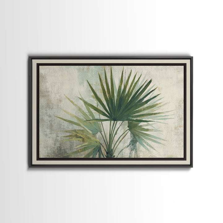 Tropical Palm Fronds Framed Canvas Print, Patio Art, Gallery Decor, Patio Decor, Fine Art, Outdoor, Contemporary Art, PAT-3x2-77