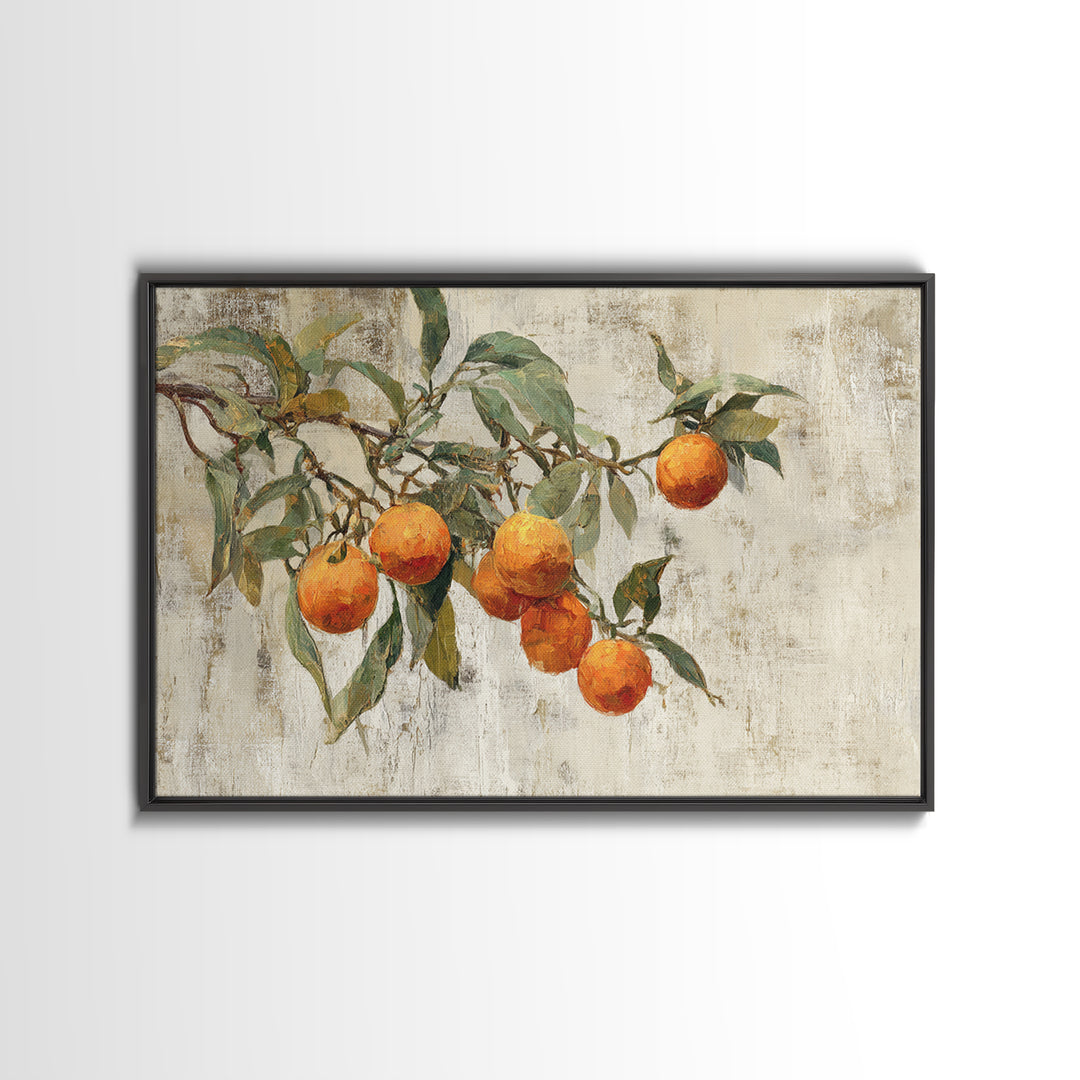 Orange Tree Branch Canvas Print, Patio Art, Porch Decor, Patio Decor, Oil Painting, Outdoor, Fine Art Print, Statement Artwork, PAT-3x2-98