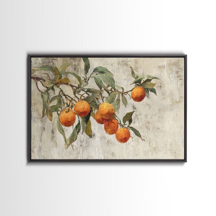 Orange Tree Branch Canvas Print, Patio Art, Porch Decor, Patio Decor, Oil Painting, Outdoor, Fine Art Print, Statement Artwork, PAT-3x2-98