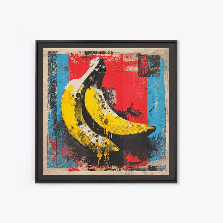 Bright Banana Still Life Framed Canvas Print, Pop Art, Eclectic Home Decor, Living Room Decor, Fine Art, Pop, Minimalist Decor, POP-1x1-74