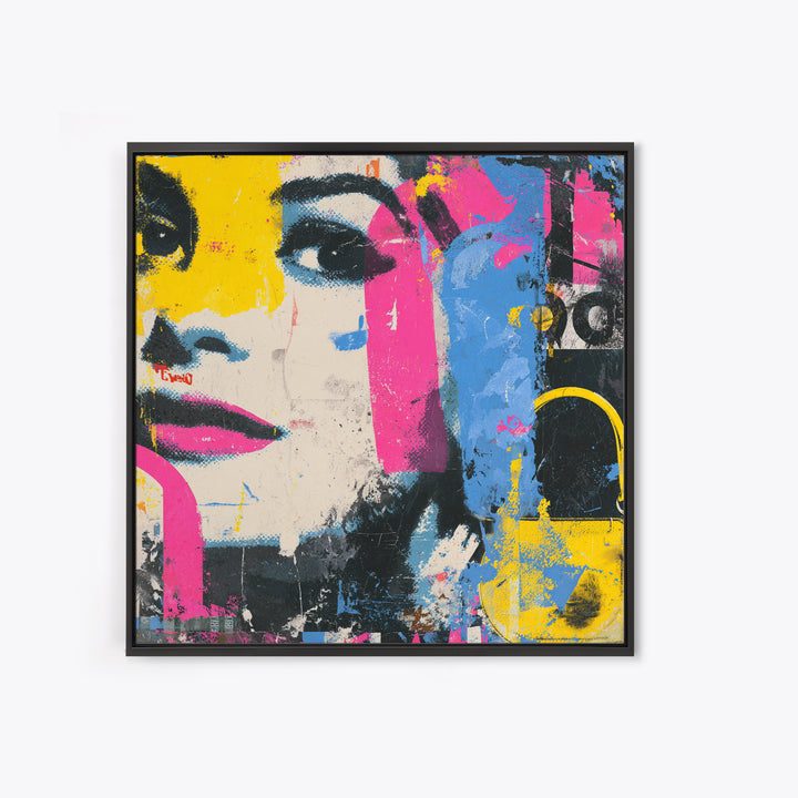 Shopping Bag Fashion Graphic Without Brands Framed Canvas Print, Pop Art, Wall Decor, Living Room Decor, Fine Art, Pop, POP-1x1-96