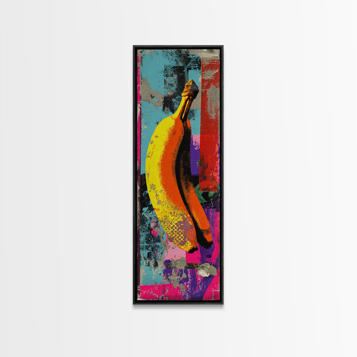 Bright Banana Still Life Canvas Print, Pop Art, Football Wall Art, Living Room Decor, Fine Art, Pop, Art Print, POP-1x3-14