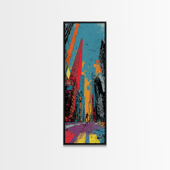 Comic Book City Skyline Canvas Print, Pop Art, Room Decor, Living Room Decor, Fine Art, Pop, Pet Portrait, Original Painting, POP-1x3-17