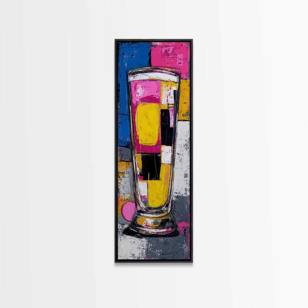 Milkshake Glass with Retro Diner Palette Canvas Print, Pop Art, Room Decor, Living Room Decor, Fine Art, Pop, Pet Portrait, POP-1x3-28