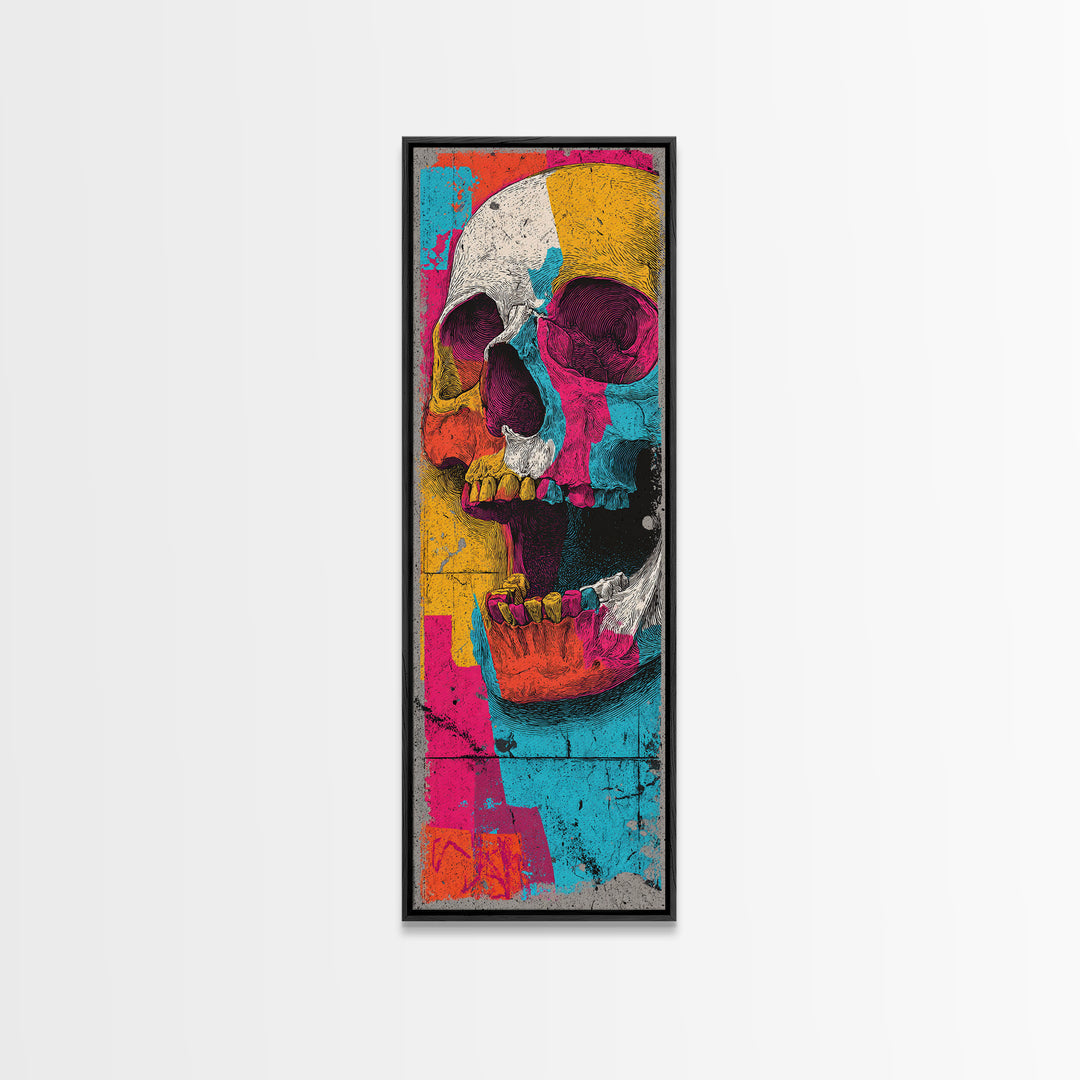 Pop Art Skull Canvas Print, Pop Art, Wall Art, Living Room Decor, Fine Art, Pop, Original Art, Canvas Wall Art, Abstract Art, POP-1x3-35