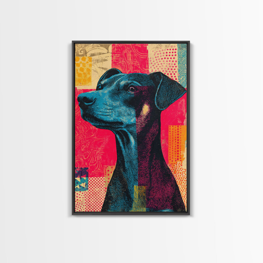 Pop Art Dog Portrait Canvas Print, Pop Art, Gallery Decor, Living Room Decor, Fine Art, Pop, Contemporary Art, Wall Art, POP-2x3-15