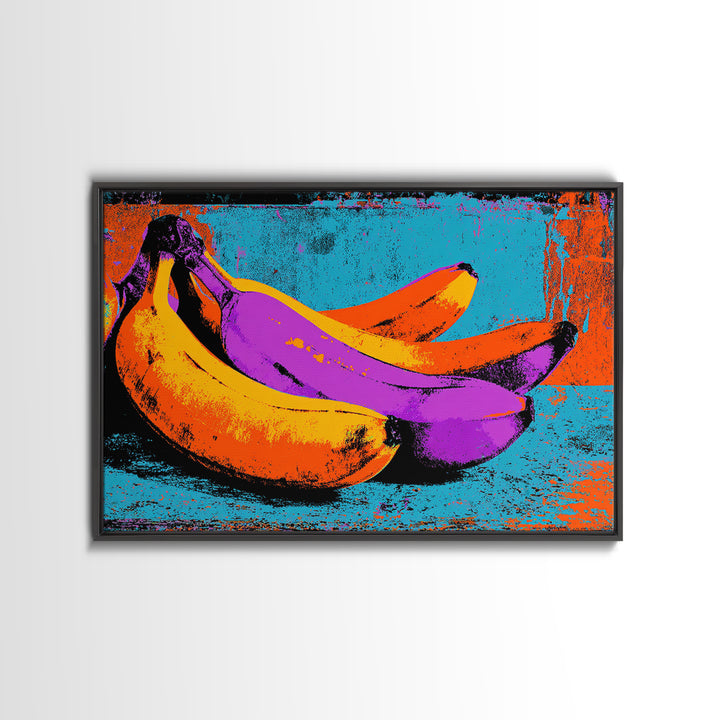 Bright Banana Still Life Canvas Print, Pop Art, Portrait, Living Room Decor, Fine Art, Pop, Graffiti Art, Eclectic Home Decor, POP-3x2-30