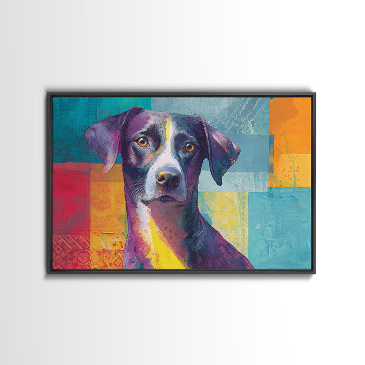 Pop Art Dog Portrait Canvas Print, Pop Art, Wall Art, Living Room Decor, Fine Art, Pop, Original Art, Canvas Wall Art, POP-3x2-83