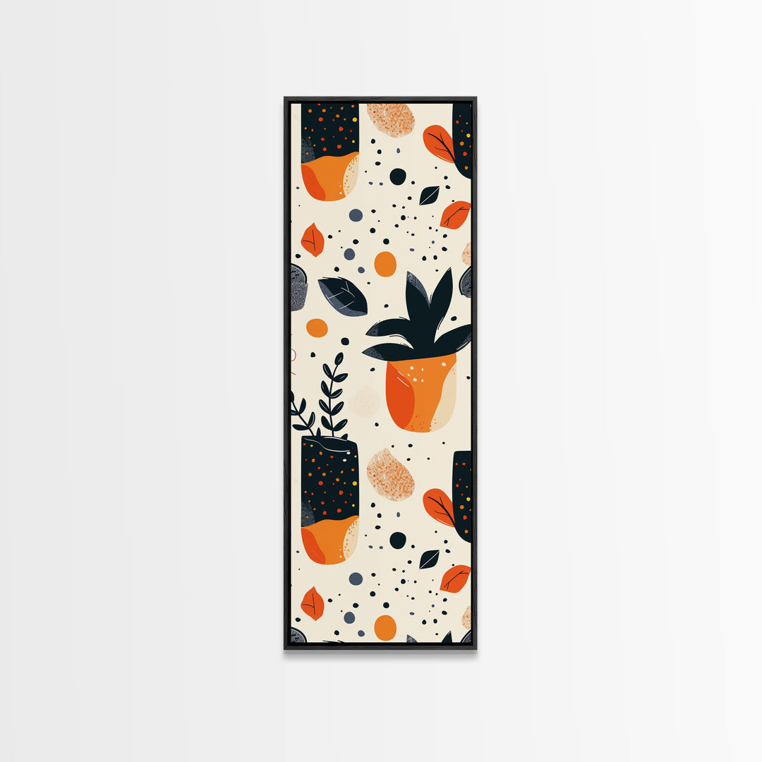 Boho Botanical Wall Art, Framed Canvas Print, Cute Minimalist Decoe, Wood Frame Wall Art, Vintage Inspired Decor