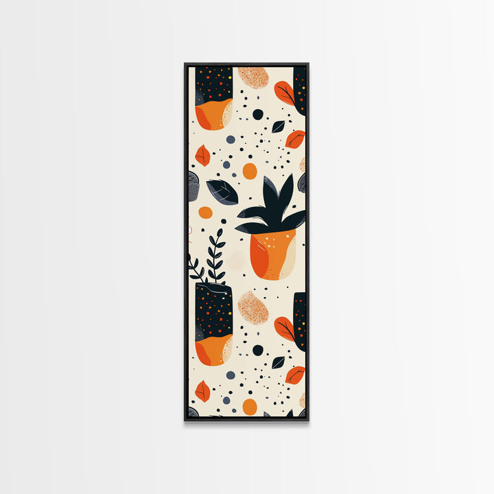 Boho Botanical Wall Art, Framed Canvas Print, Cute Minimalist Decoe, Wood Frame Wall Art, Vintage Inspired Decor