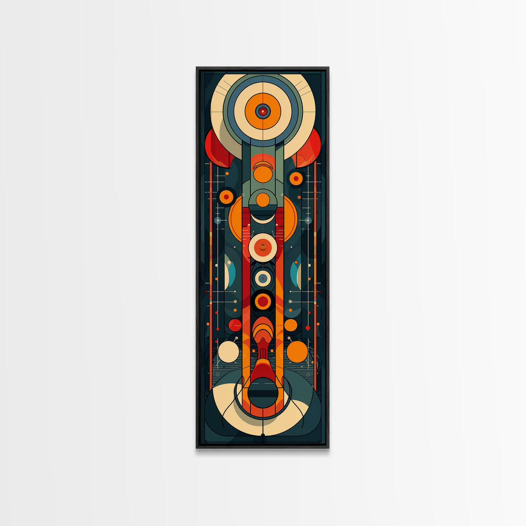 Retro Art Deco Geometric Patterns Wall Art Framed Canvas Print, Scifi / Science Fiction Decor