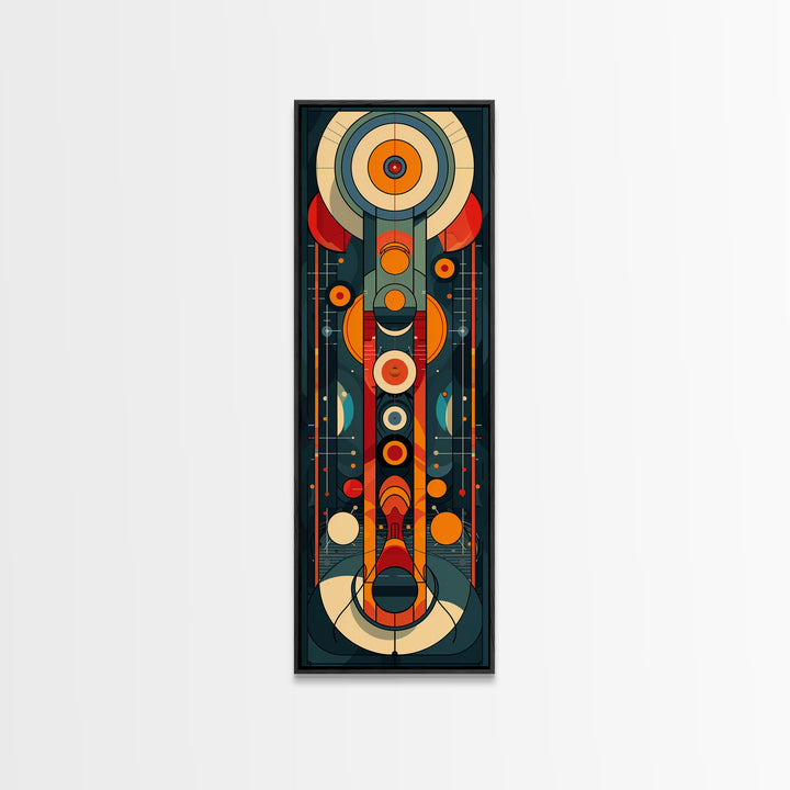 Retro Art Deco Geometric Patterns Wall Art Framed Canvas Print, Scifi / Science Fiction Decor