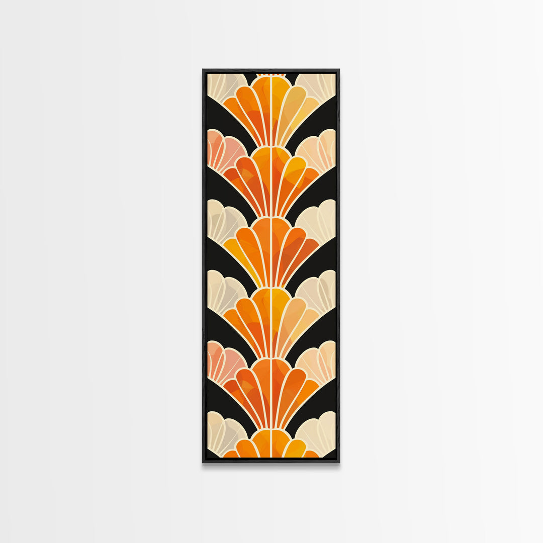 Art Deco Sea Shells Framed Canvas Print, Roaring 20s Inspired Wall Art, Wood Frame Decor, Retro / Vintage Inspired Home Decor
