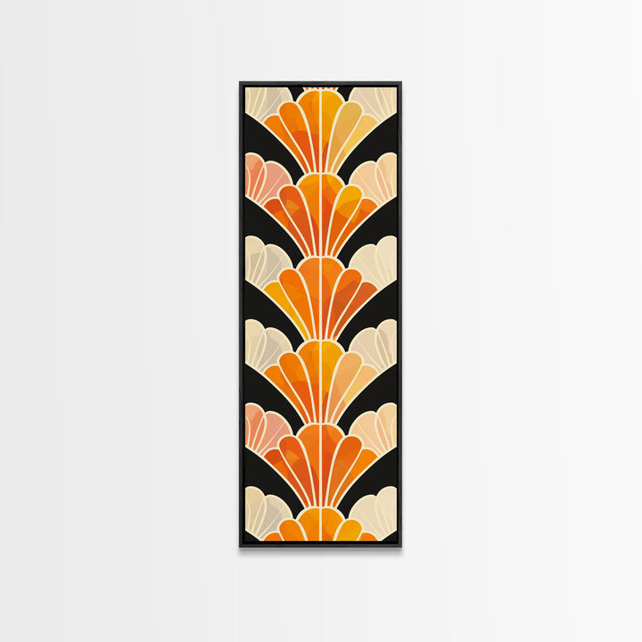 Art Deco Sea Shells Framed Canvas Print, Roaring 20s Inspired Wall Art, Wood Frame Decor, Retro / Vintage Inspired Home Decor