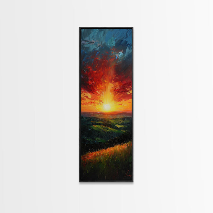 Calm Forest Pond Koi Fish Tranquil Living Room Art Framed Canvas Print Tall Art Japanese Style Art