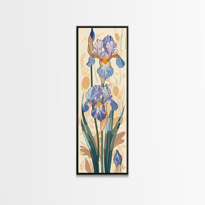 Canvas Print Delicate Iris Flowers In Pastel Colors, Elegant Floral Art For Living Room, Botanical Wall Decoration, Nature-Inspired Home Decor