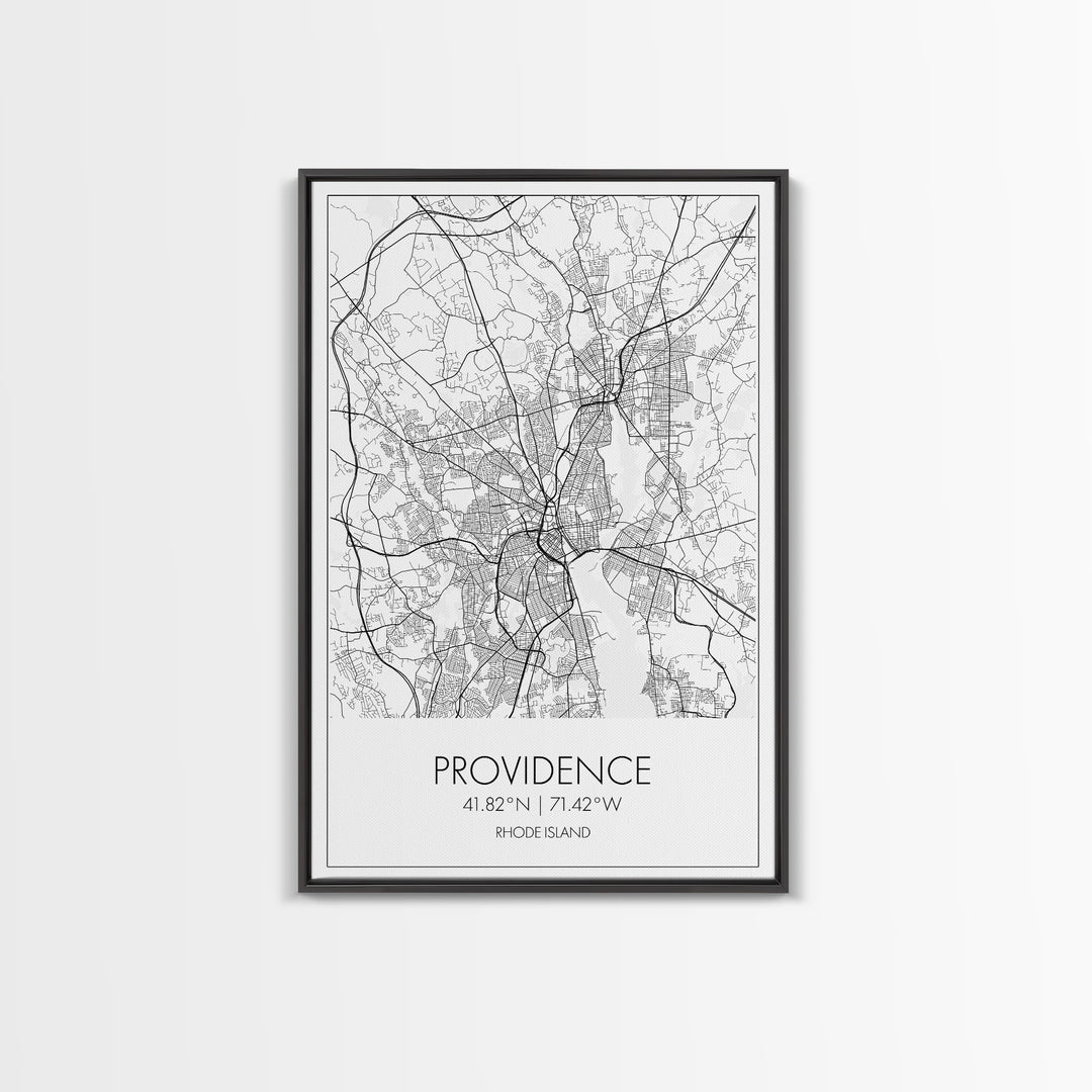 Providence Street Map, Rhode Island Map, City Map Art, Minimalist Art, Wall Art, Canvas Print, Bedroom Wall Décor, Gift For Couples,