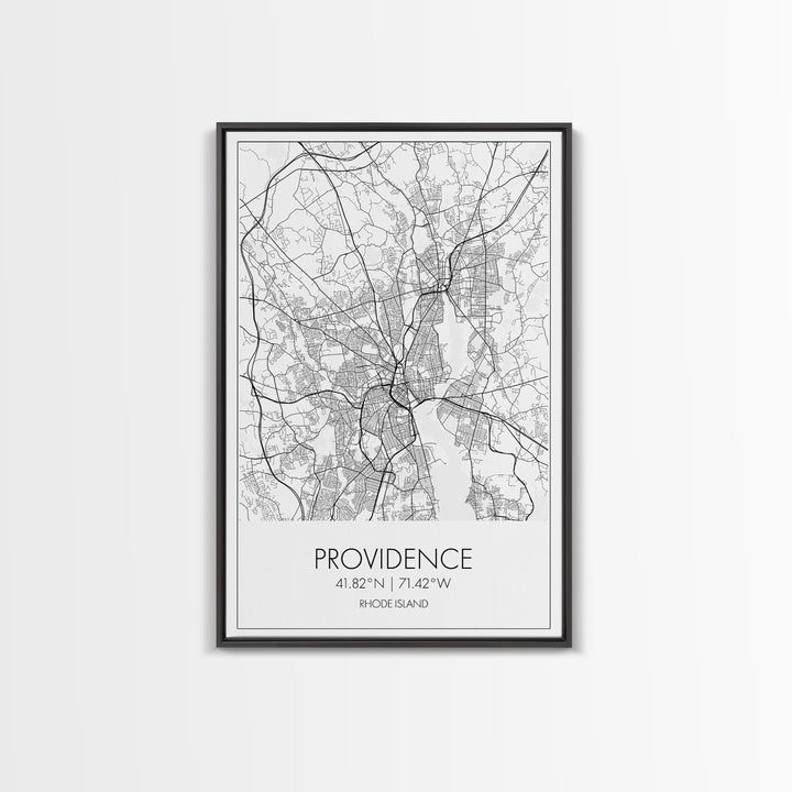 Providence Street Map, Rhode Island Map, City Map Art, Minimalist Art, Wall Art, Canvas Print, Bedroom Wall Décor, Gift For Couples,