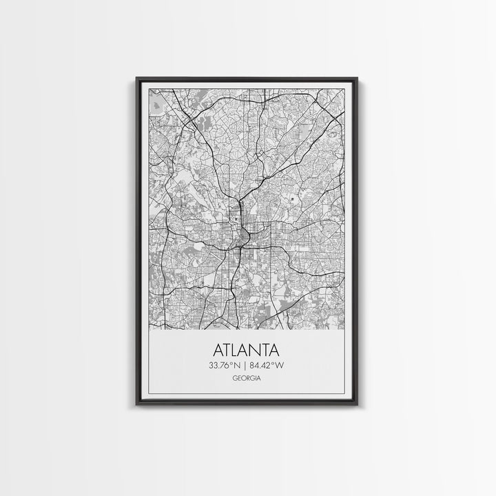 Atlanta Street Map, Georgia Map, City Map Art, Travel Print, Couple Gift, Minimalist Art Print, Wall Art, Canvas Print, Canvas Wall Art