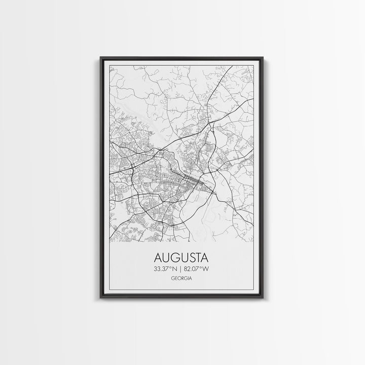 Augusta Street Map, Georgia Map, City Map Art, Dorm Wall Art, Adventure Wall Art, Minimalist Art, Wall Art, Canvas Print, Canvas Wall Art