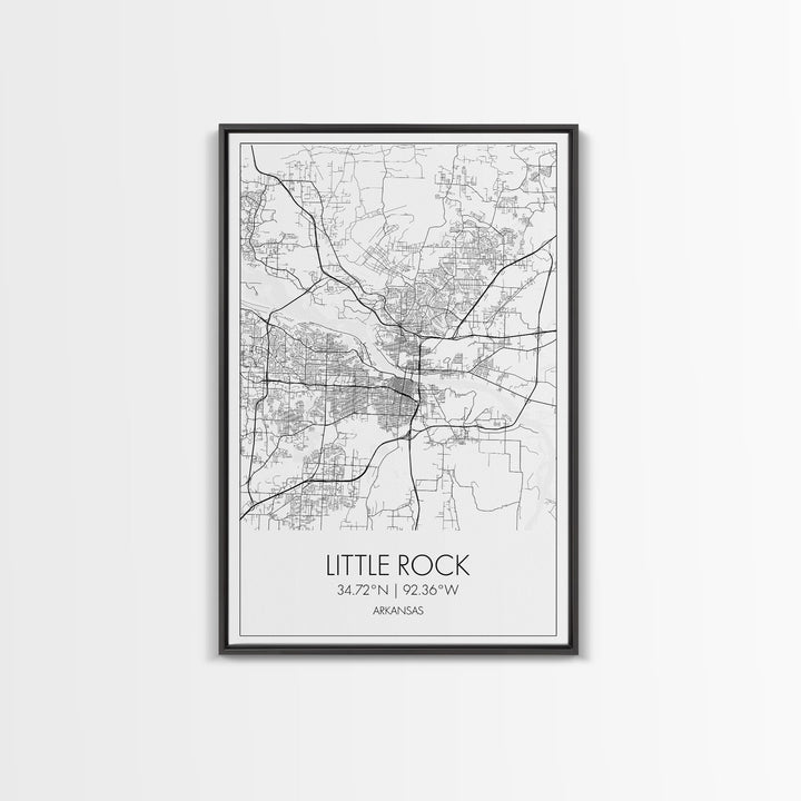 Little Rock Street Map, Arkansas Map, City Map Art, Modern Wall Art, Wall Art, Canvas Print, Travel Lover Gift, Kids Wall Art, Travel Art