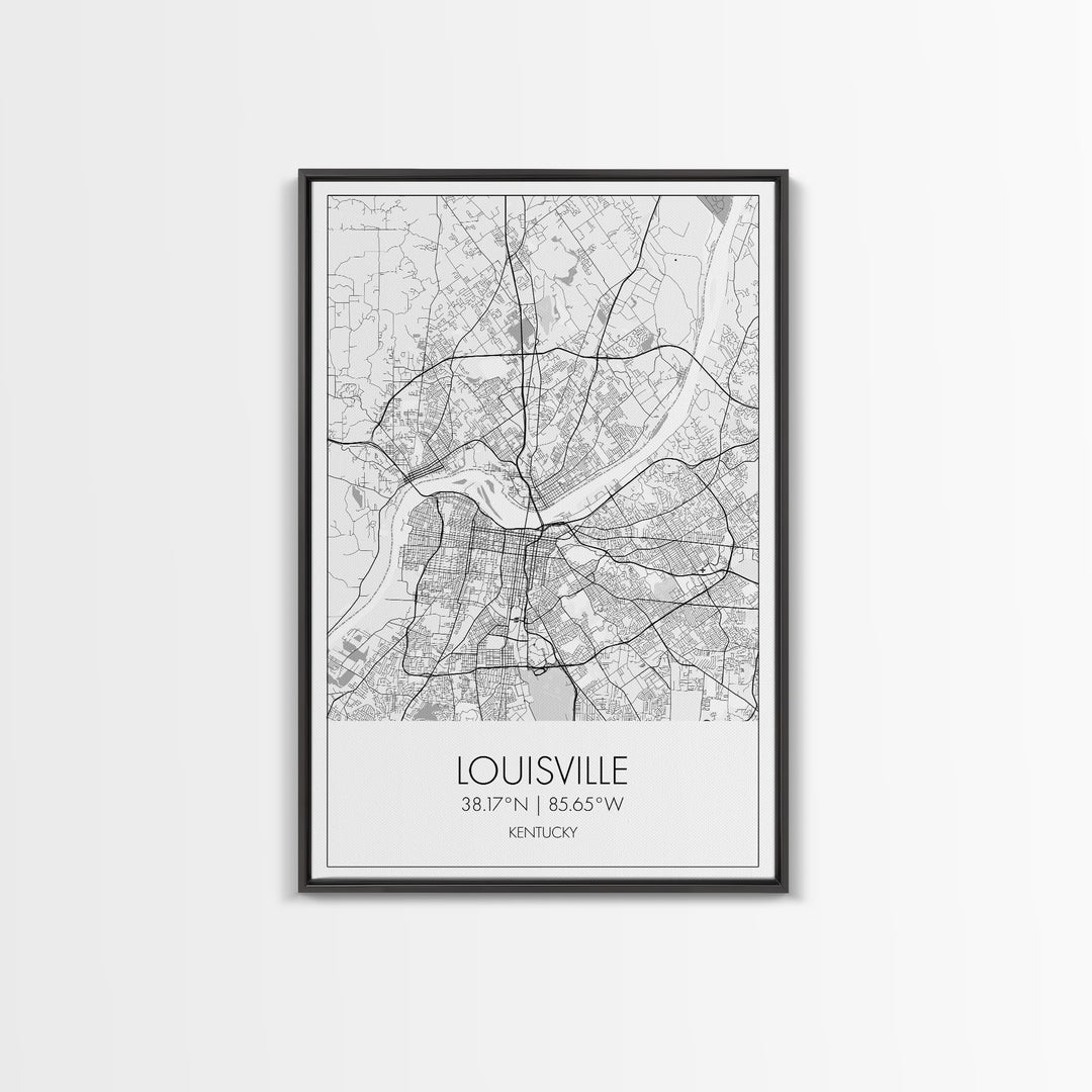 Louisville Street Map, Kentucky Map, City Map Art, Modern Art, Wall Art, Canvas Print, Travel Wall Art, Wall Décor Bedroom, Gifts For Dad