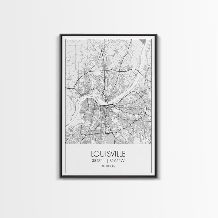 Louisville Street Map, Kentucky Map, City Map Art, Modern Art, Wall Art, Canvas Print, Travel Wall Art, Wall Décor Bedroom, Gifts For Dad