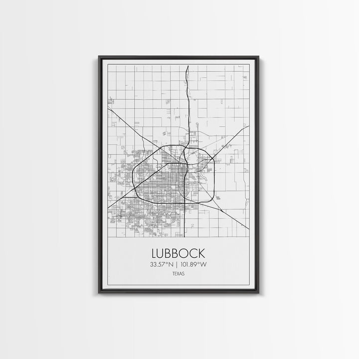 Lubbock Street Map, Texas Map, City Map Art, Modern Art, Wall Art, Canvas Print, Travel Print, Farmhouse Wall Décor, Boyfriend Gift