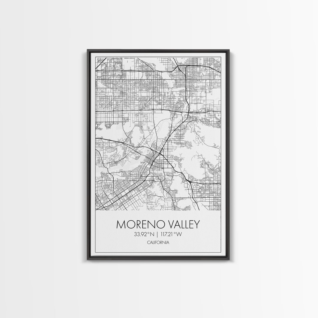 Moreno Valley Street Map, California Map, City Map Art, Modern Art, Wall Art, Canvas Print, Wall Art For Bedroom, Couple Gift, Travel Print