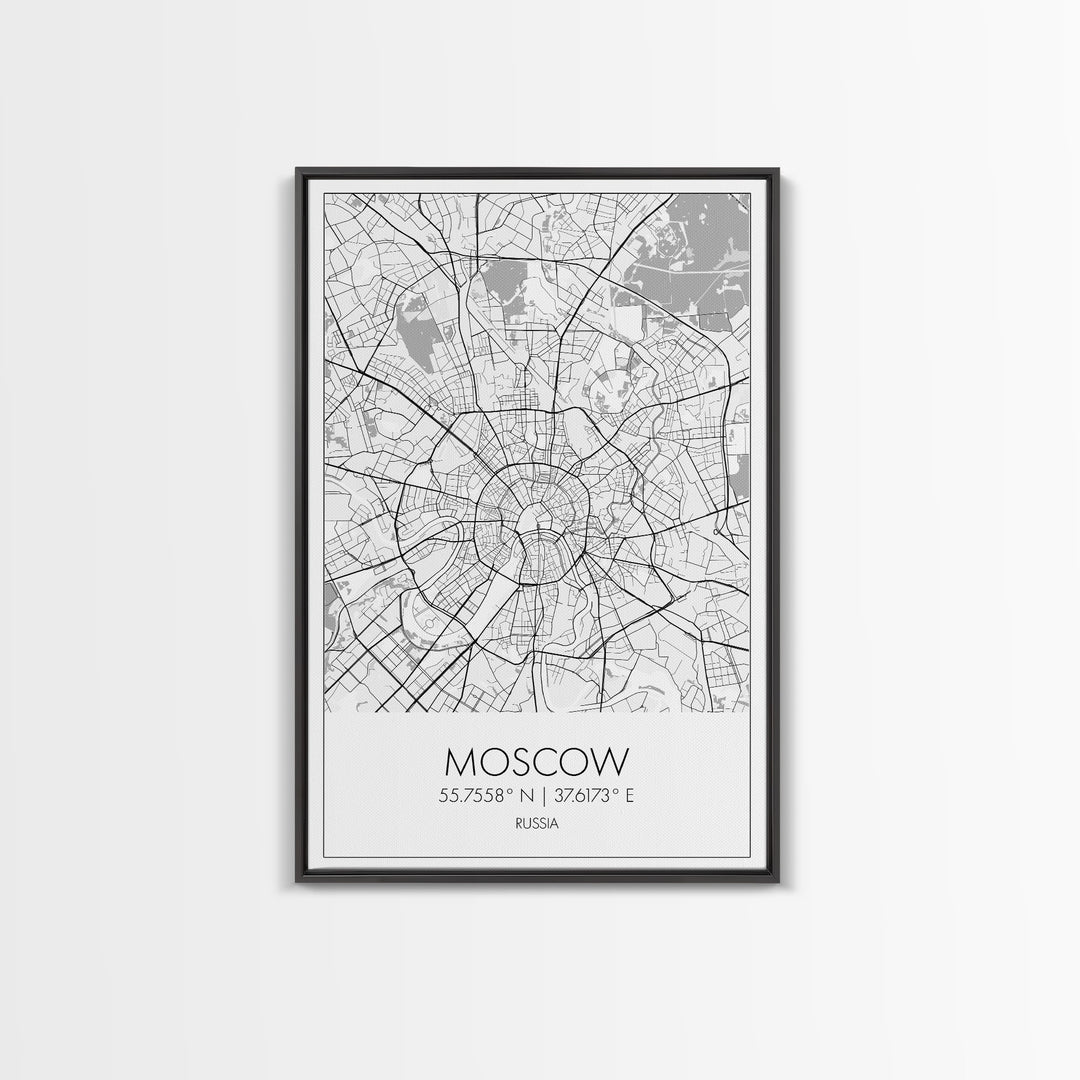 Moscow Street Map, Russia Map, Europe City Map Art, Modern Art, Wall Art, Canvas Print, Wall Art Prints, Gift For Husband, Travel Wall Décor