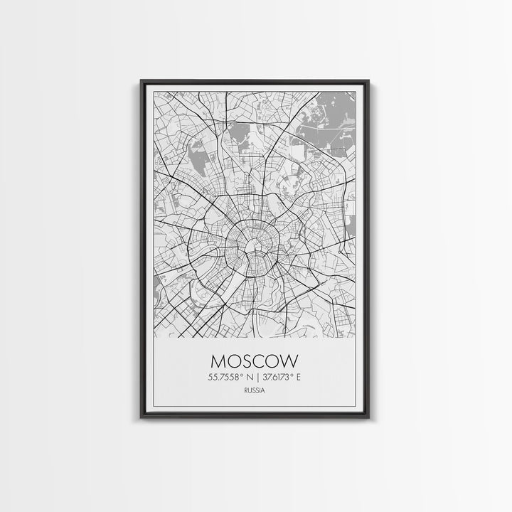 Moscow Street Map, Russia Map, Europe City Map Art, Modern Art, Wall Art, Canvas Print, Wall Art Prints, Gift For Husband, Travel Wall Décor