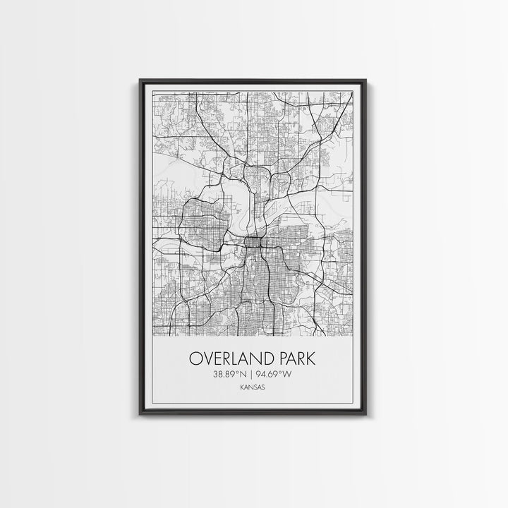Overland Park Street Map, Kansas Map, City Map Art, Modern Art, Wall Art, Canvas Print, Gift For Her, Bedroom Wall Art, Travel Wall Décor