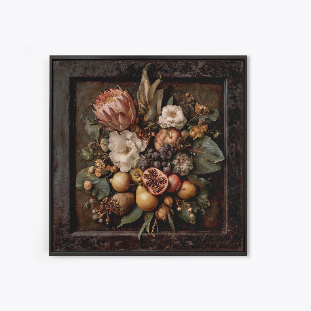 Renaissance Botanical Study Canvas Print, Renaissanceinspired Art, Romantic Art, Living Room Decor, Fine Art, Classic, REN-1x1-55