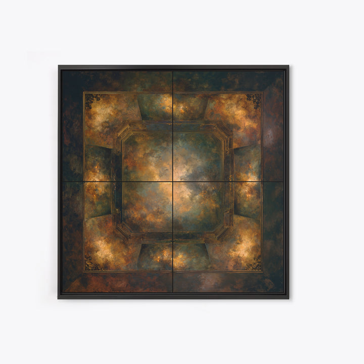Fresco Celestial Ceiling Composition Framed Canvas Print, Renaissanceinspired Art, Yoga Wall Art, Living Room Decor, Classic, REN-1x1-63
