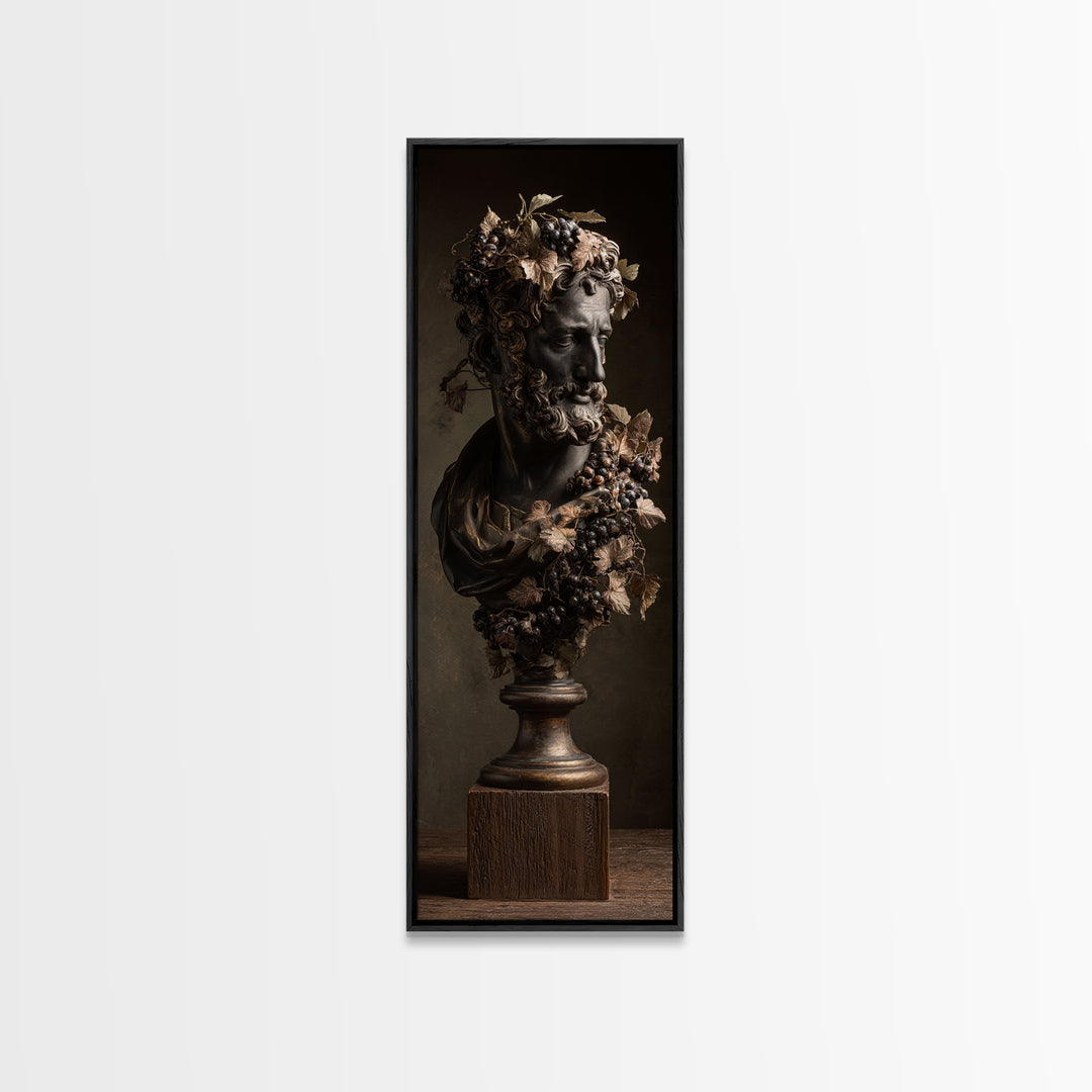 Classical Statue Bust Covered Canvas Print, Renaissanceinspired Art, Fine Art Print, Living Room Decor, Oil Painting, Classic, REN-1x3-55