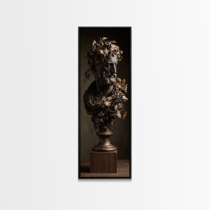 Classical Statue Bust Covered Canvas Print, Renaissanceinspired Art, Fine Art Print, Living Room Decor, Oil Painting, Classic, REN-1x3-55