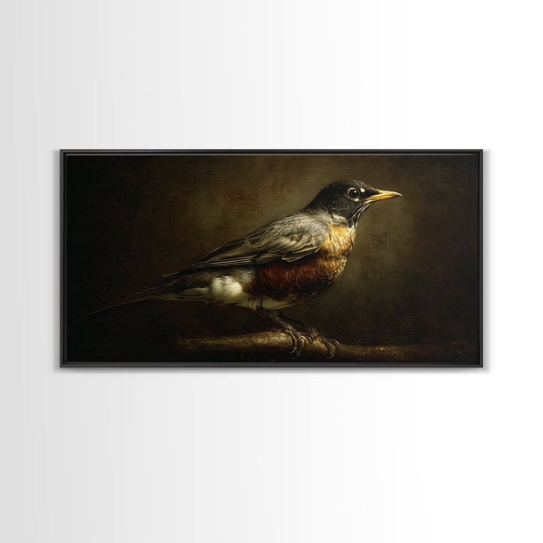 Old Master Bird Study Framed Canvas Print, Renaissanceinspired Art, Contemporary Art, Living Room Decor, Fine Art, Classic, REN-2x1-43