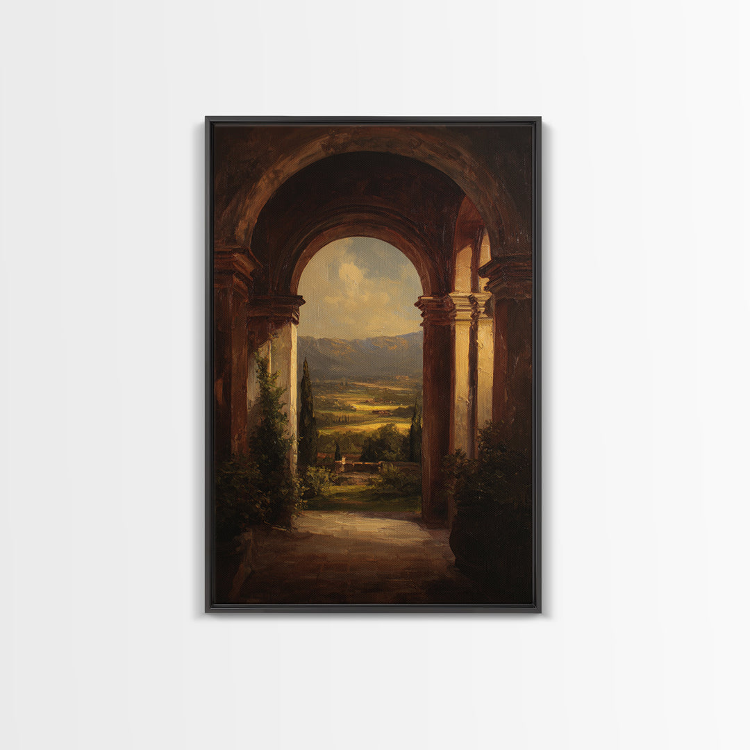 Architectural Arch with Italian Landscape Beyond Canvas Print, Renaissanceinspired Art, Jesus Art, Living Room Decor, Classic, REN-2x3-19