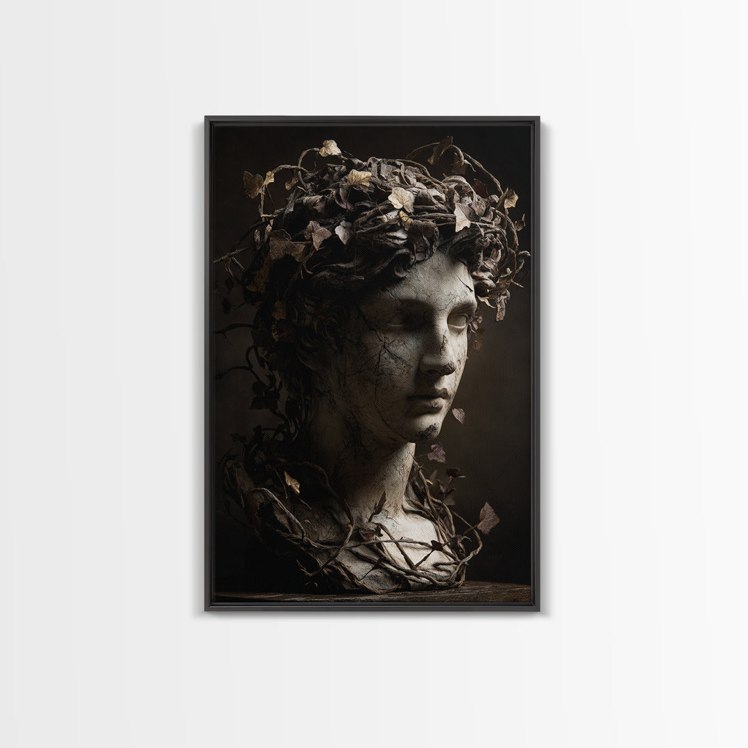 Classical Statue Bust Covered Canvas Print, Renaissanceinspired Art, Fine Art Print, Living Room Decor, Fine Art, Classic, REN-2x3-99