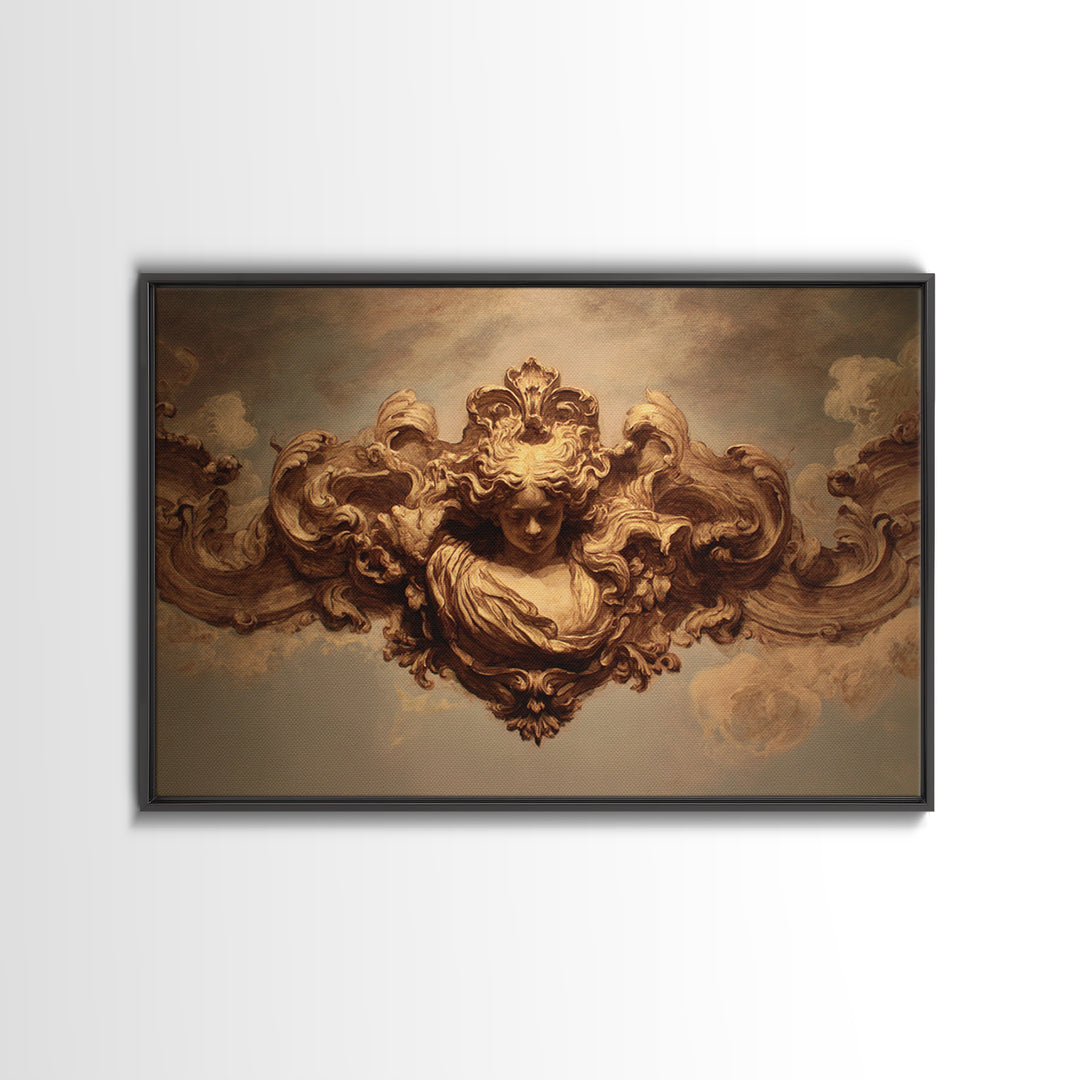 Mythic Goddess in Flowing Drapery Canvas Print, Renaissanceinspired Art, Luxury Decor, Living Room Decor, Fine Art, Classic, REN-3x2-12
