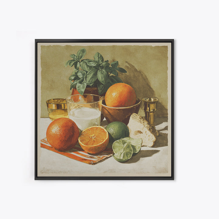 Cocktail and Citrus Bar Composition Framed Canvas Print, Restaurant Art, Printable Art, Restaurant Decor, Fine Art, Bistro, RES-1x1-11