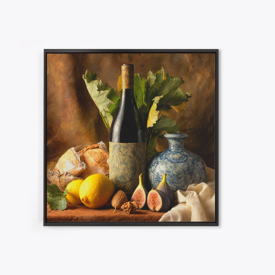 Wine Bottle and Figs Canvas Print, Restaurant Art, Room Decor, Restaurant Decor, Fine Art, Bistro, Framed Wall Art, RES-1x1-25
