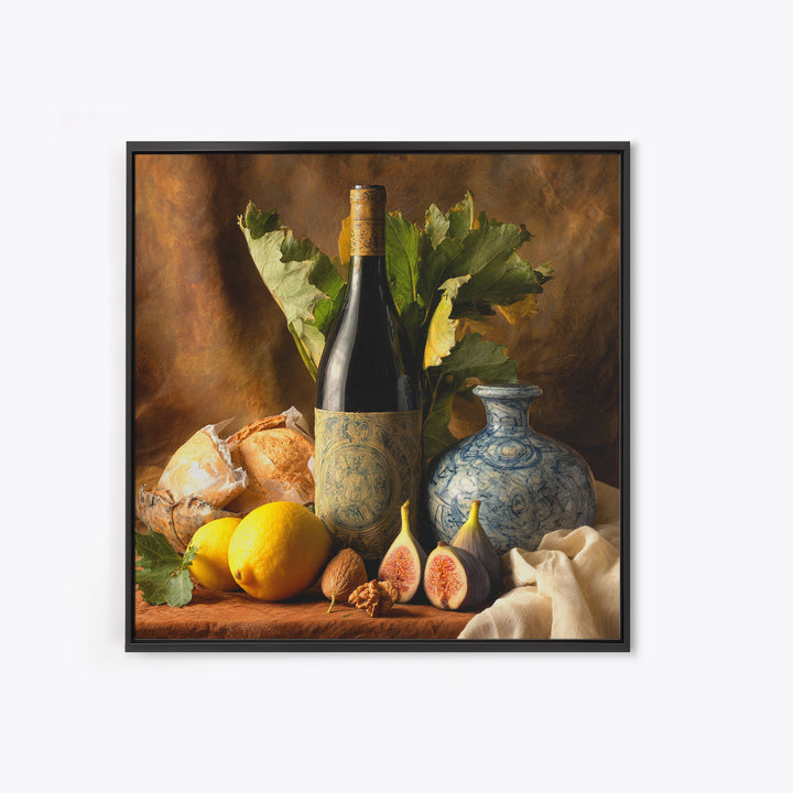 Wine Bottle and Figs Canvas Print, Restaurant Art, Room Decor, Restaurant Decor, Fine Art, Bistro, Framed Wall Art, RES-1x1-25