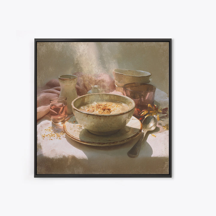 Ramen Bowl Rendered Framed Canvas Print, Restaurant Art, Gallery Decor, Restaurant Decor, Fine Art, Bistro, Wall Art, RES-1x1-38
