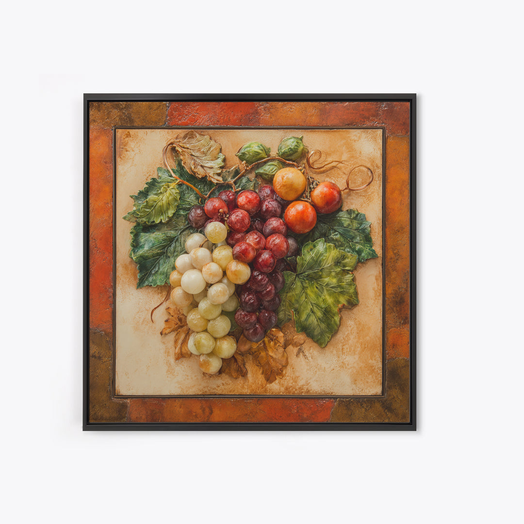 Wine Grapevine Botanical Study Framed Canvas Print, Restaurant Art, Wall Art Print, Restaurant Decor, Fine Art, Bistro, RES-1x1-39