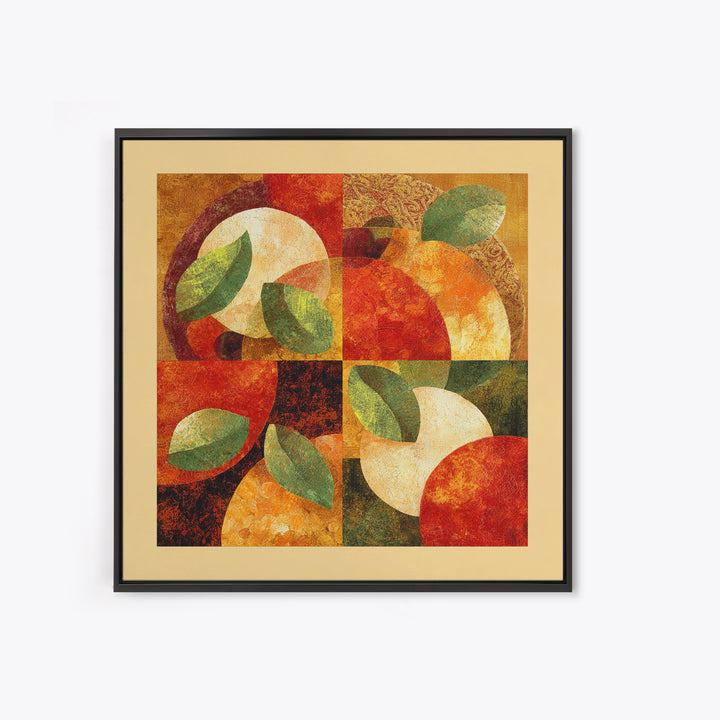 Abstract Appetite Friendly Red and Orange Shapes Canvas Print, Restaurant Art, Restaurant Decor, Abstract Art, Bistro, RES-1x1-89