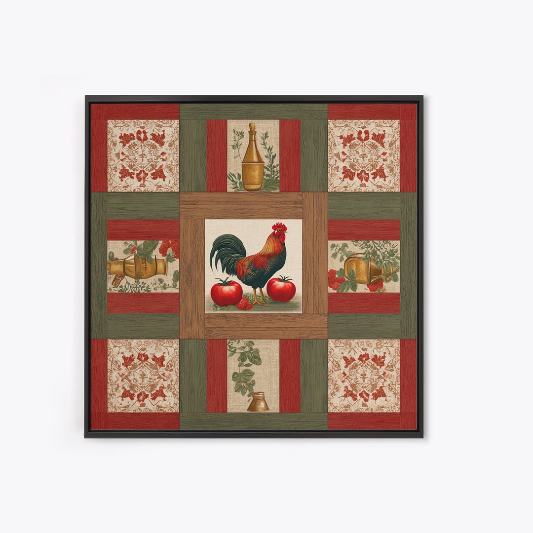 Rooster and Herbs for Farmhouse Restaurant Mood Canvas Print, Restaurant Art, Cool Wall Art, Restaurant Decor, Fine Art, Bistro, RES-1x1-92