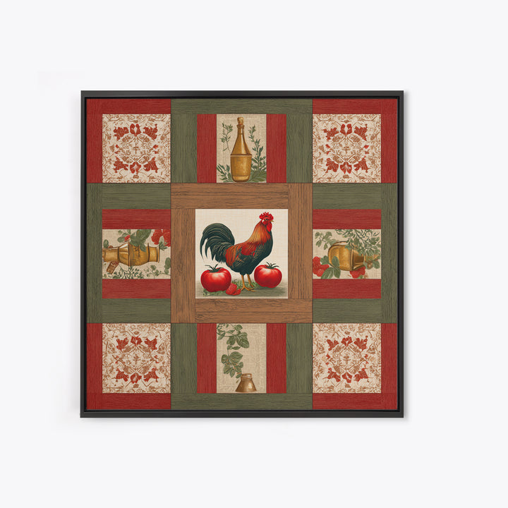Rooster and Herbs for Farmhouse Restaurant Mood Canvas Print, Restaurant Art, Cool Wall Art, Restaurant Decor, Fine Art, Bistro, RES-1x1-92