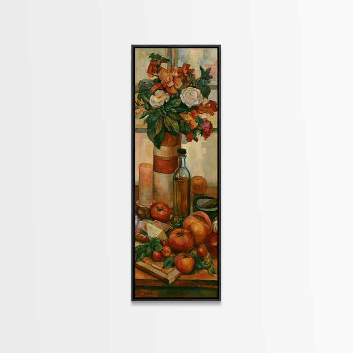 Elegant Table Objects Framed Canvas Print, Restaurant Art, Canvas, Restaurant Decor, Fine Art, Bistro, Living Room Decor, RES-1x3-36